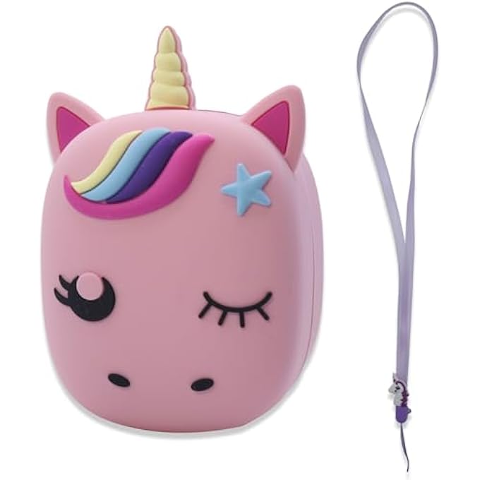 rayihni CASE FOR BITZEE DIGITAL INTERACTIVE PET TOY, UNICORN CASE FOR BITZEE, SILICONE, NECK LANYARD INCLUDED (PINK) - Image 1